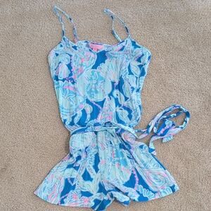 Lilly Pulitzer Blue and Pink Floral Romper